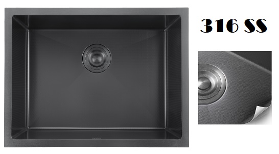 EACO 316 Stainless Steel Nano + Honey Comb Kitchen Sink - 316KS-60BK